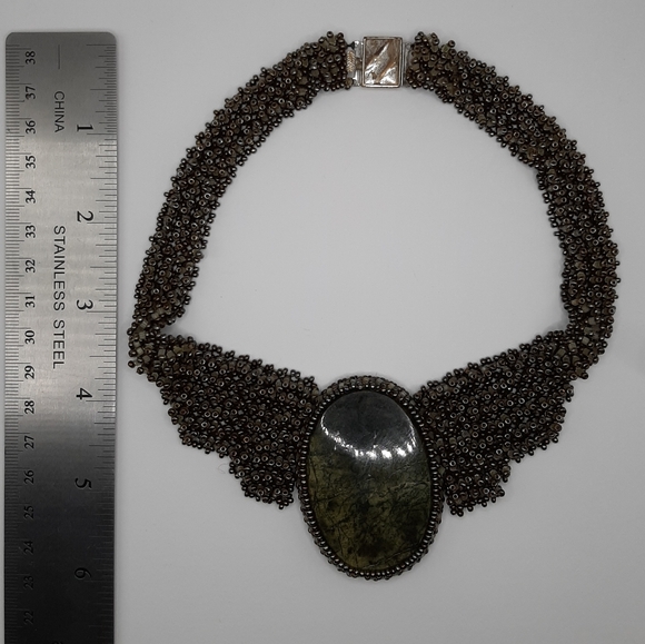 Hand Beaded Stone Choker - Picture 5 of 5